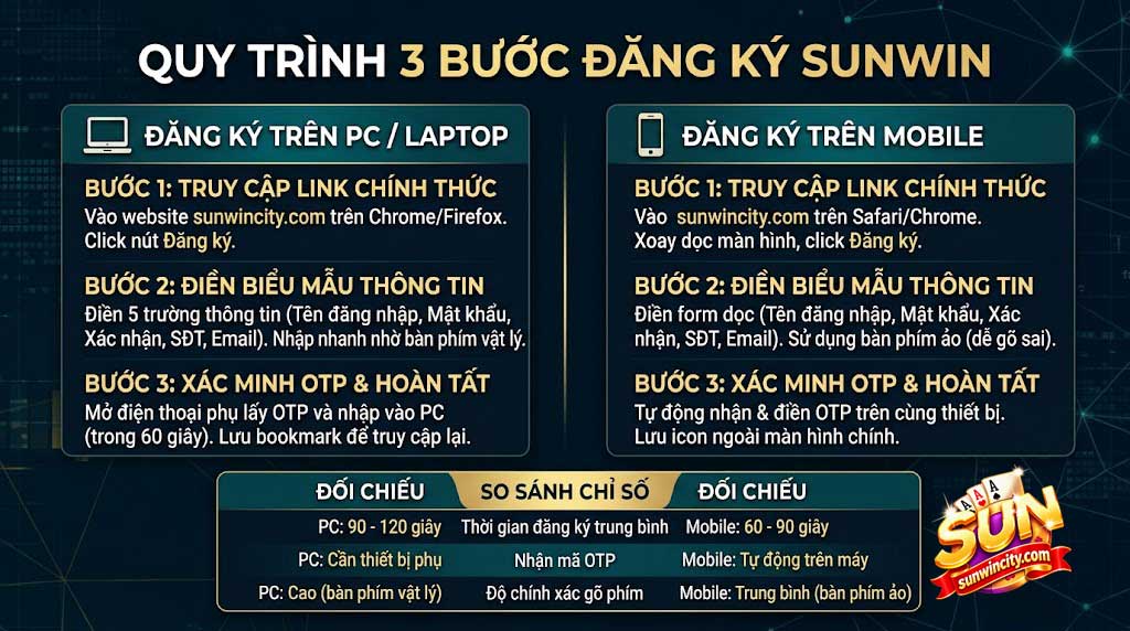 quy trình đăng ký sunwin cho hội viên mới